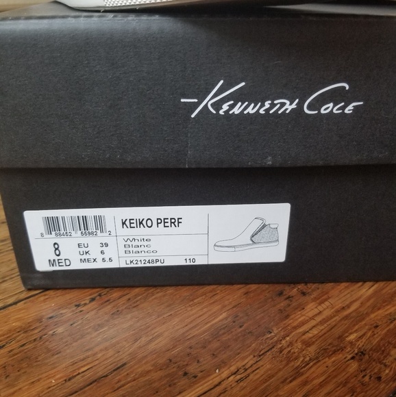 Kenneth Cole White Keiko Perforated Sneakers - Picture 6 of 7